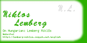miklos lemberg business card